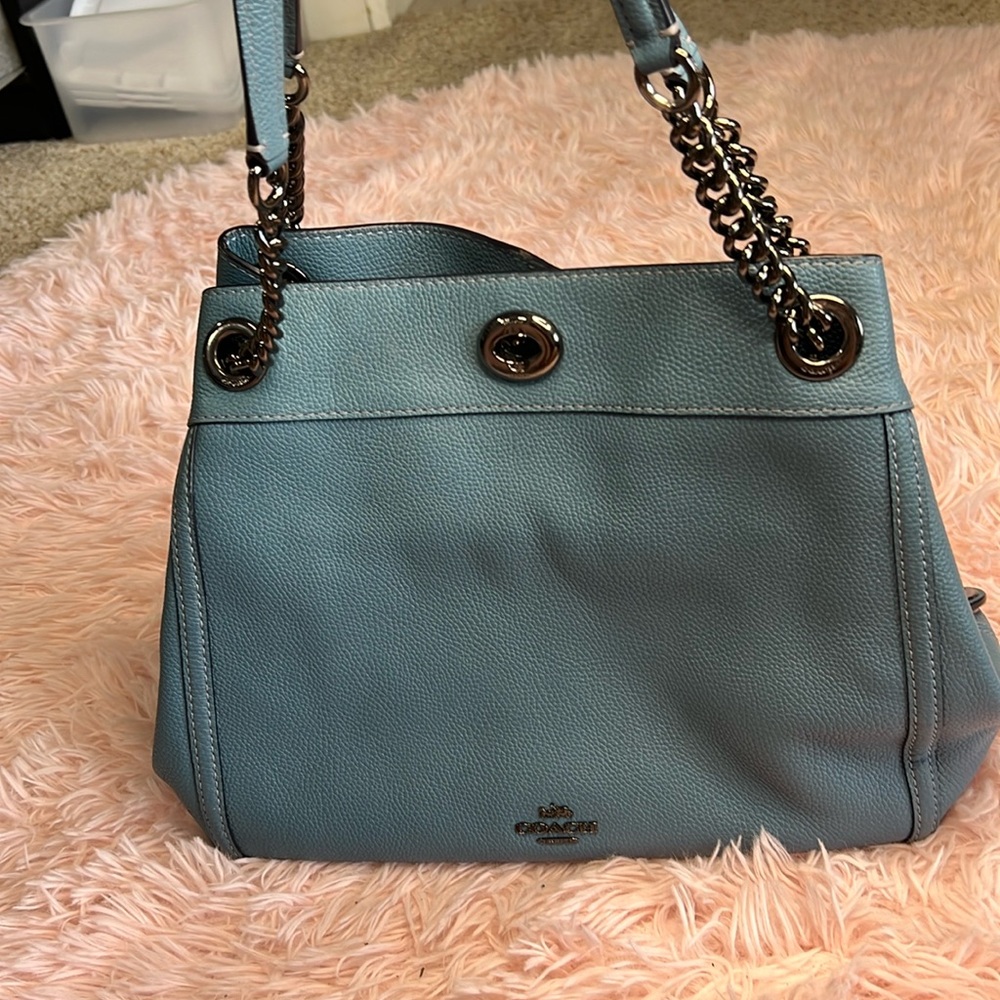 Light blue coach purse